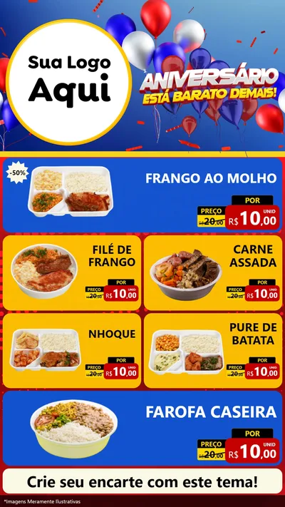 Modelo de TV para TV Vertical com o tema Aniversário para Restaurante