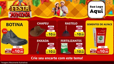 Modelo de TV para TV Horizontal com o tema Festa Junina para Agropecuária