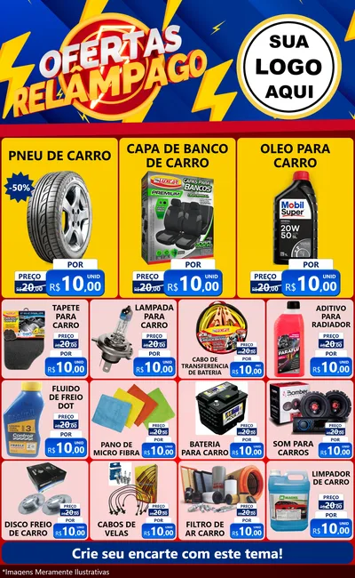 Modelo de Encarte para Encarte Grande com o tema Ofertas Relâmpago para Auto peças
