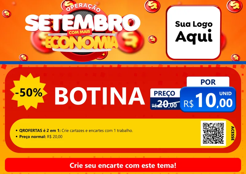 Modelo de Cartaz para Cartaz A4 Horizontal com o tema Operação Setembro Com Muita Economia para Agropecuária