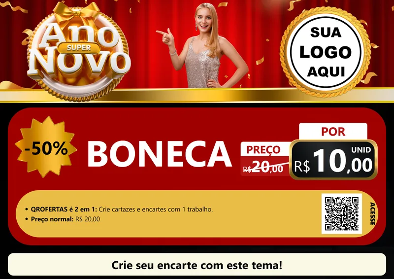 Modelo de Cartaz para Cartaz A4 Horizontal com o tema Super Ano Novo para Brinquedos