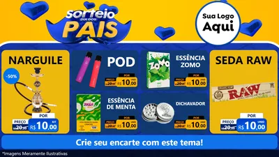Modelo de TV para TV Horizontal com o tema Sorteio Dia dos Pais para Tabacaria