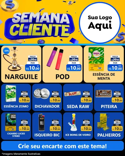 Modelo de Rede Social para Feed Instagram com o tema Semana do Cliente para Tabacaria