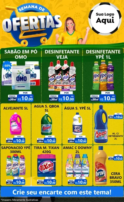 Modelo de Encarte para Encarte Grande com o tema Semana de Ofertas - Copa para Produtos de Limpeza