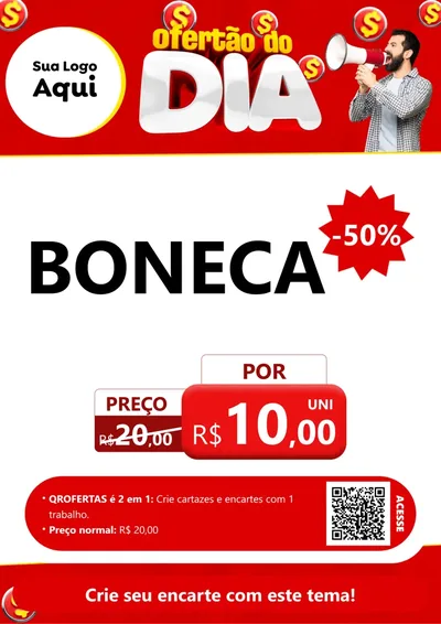 Modelo de Cartaz para Cartaz A4 Vertical com o tema Ofertão do dia para Brinquedos