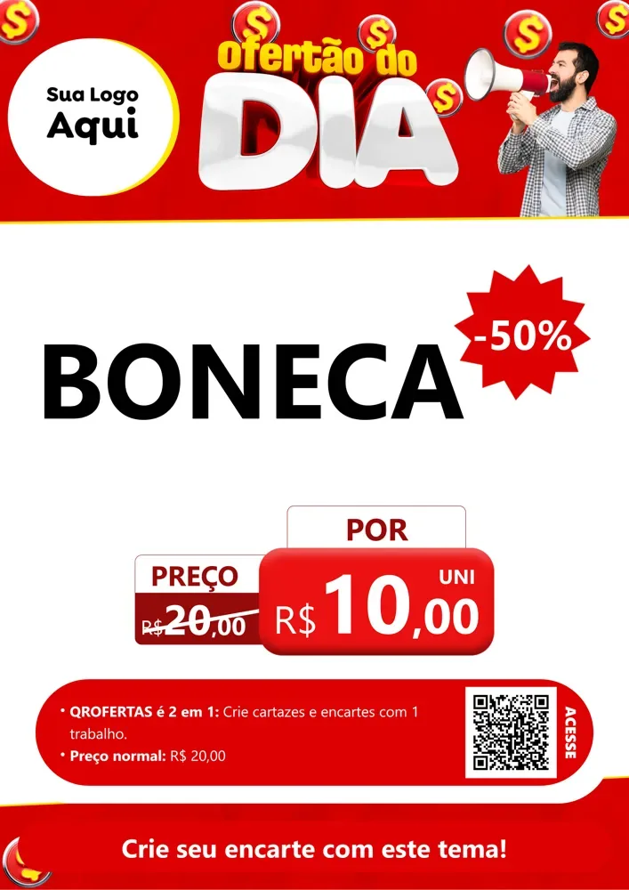 Modelo de Cartaz para Cartaz A4 Vertical com o tema Ofertão do dia para Brinquedos