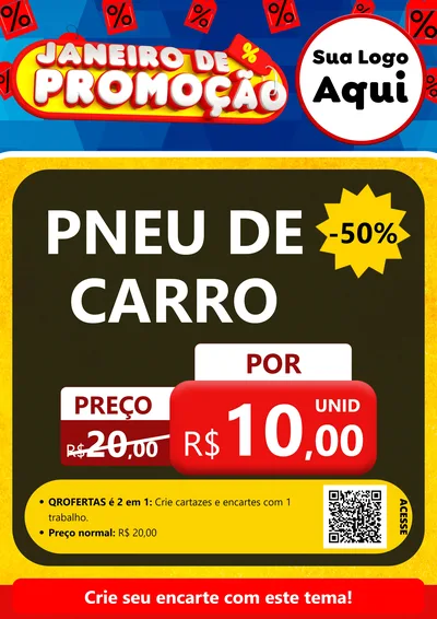 Modelo de Cartaz para Cartaz A4 Vertical com o tema Janeiro de Promoção para Auto peças