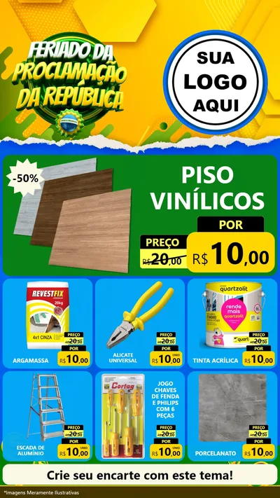 Modelo de Rede Social para Stories com o tema Feriado da Proclamação da República para Material para Construção