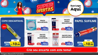 Modelo de TV para TV Horizontal com o tema Super Ofertas para Embalagens