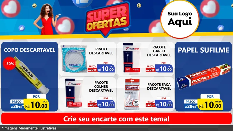 Modelo de TV para TV Horizontal com o tema Super Ofertas para Embalagens