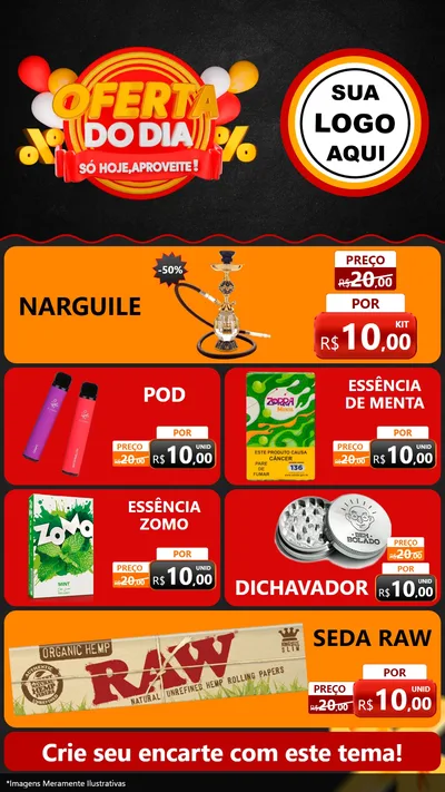 Modelo de TV para TV Vertical com o tema Oferta do Dia - Só hoje, Aproveite! para Tabacaria