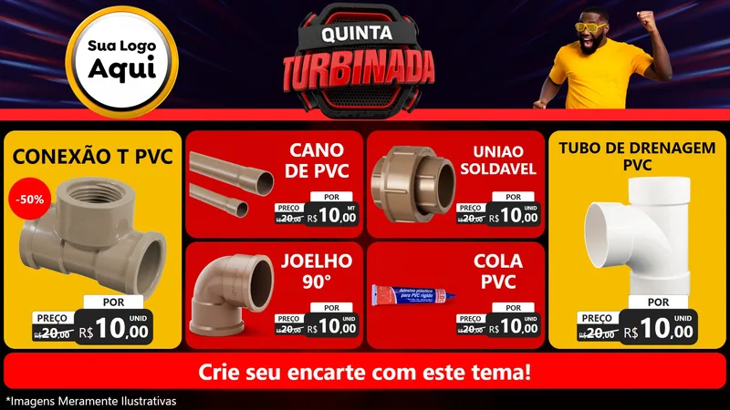 Modelo de TV para TV Horizontal com o tema Quinta Turbinada para Tubos e conexões