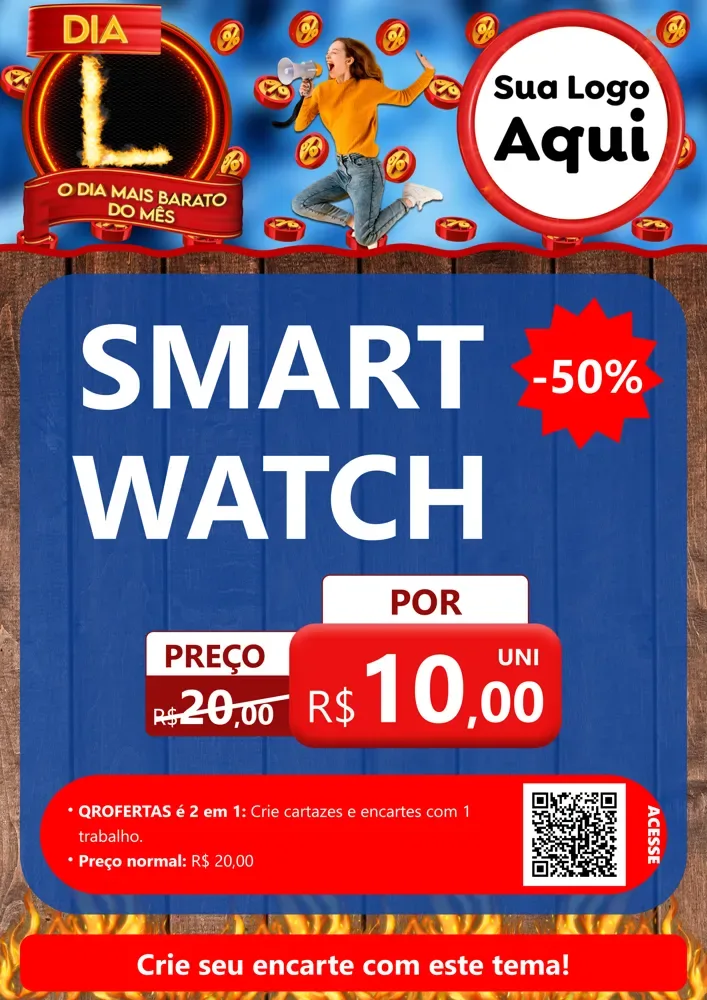 Modelo de Cartaz para Cartaz A4 Vertical com o tema Dia L - O Dia Mais Barato Do Mês para Informática