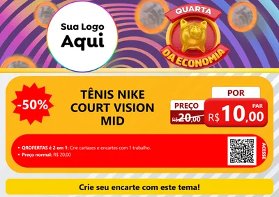 Modelo de Cartaz para Cartaz A4 Horizontal com o tema Quarta da Economia para Calçados