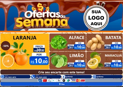 Modelo de Encarte para Encarte A4 Horizontal com o tema Ofertas da Semana - Páscoa para Hortifrúti