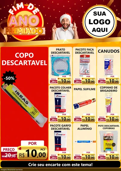 Modelo de Encarte para Encarte A4 Vertical com o tema Fim de Ano Premiado para Embalagens
