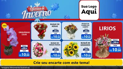 Modelo de TV para TV Horizontal com o tema Ofertas de Inverno para Floricultura e jardim