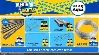 Modelo de TV para TV Horizontal com o tema Alerta de Ofertas para Ferragens