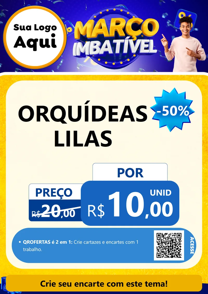 Modelo de Cartaz para Cartaz A4 Vertical com o tema Março Imbatível para Floricultura e jardim