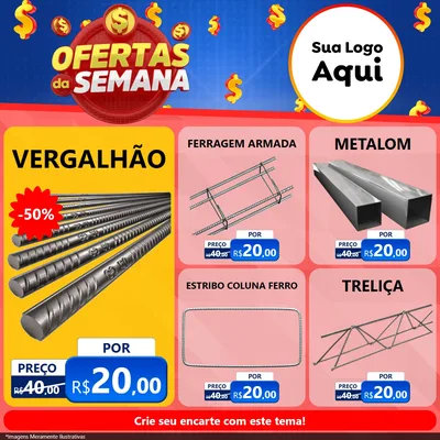 Modelo de Rede Social para Feed Facebook com o tema Ofertas Da Semana para Ferragens