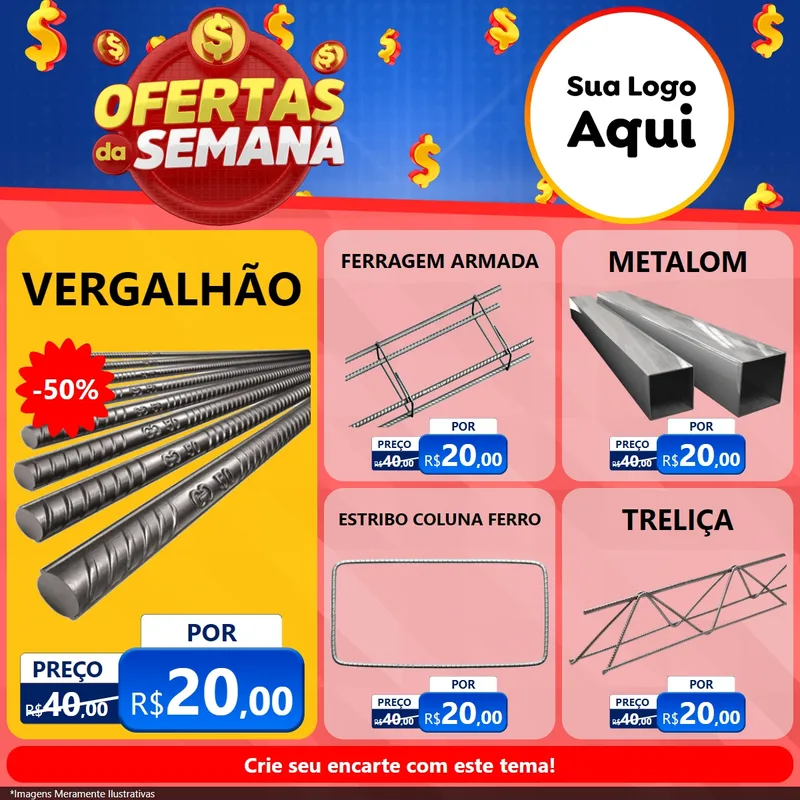 Modelo de Rede Social para Feed Facebook com o tema Ofertas Da Semana para Ferragens