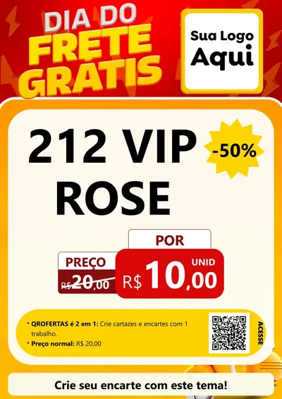 Modelo de Cartaz para Cartaz A4 Vertical com o tema Dia do Frete Grátis para Perfumes
