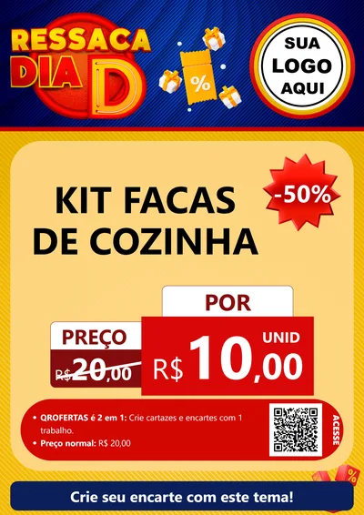 Modelo de Cartaz para Cartaz A4 Vertical com o tema Ressaca Dia D para Utilidades Domésticas
