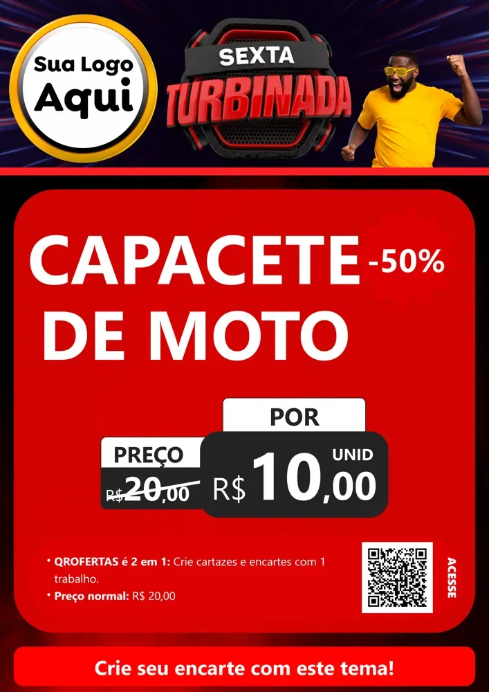 Modelo de Cartaz para Cartaz A4 Vertical com o tema Sexta Turbinada para Moto peças