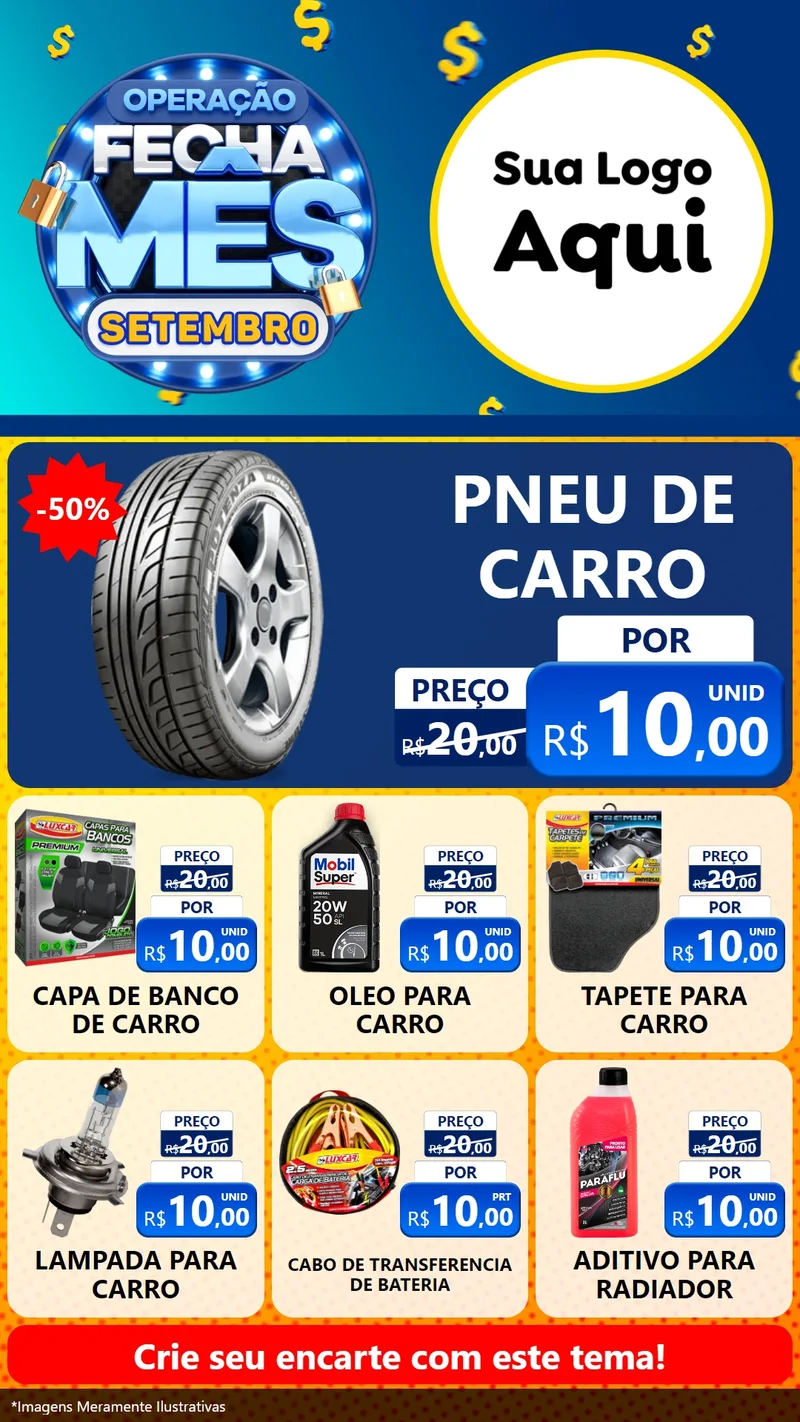 Modelo de Rede Social para Stories com o tema Operação Fecha Mês Setembro para Auto peças
