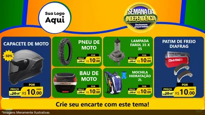 Modelo de TV para TV Horizontal com o tema Semana da Independência Declaramos Preços Baixos para Moto peças