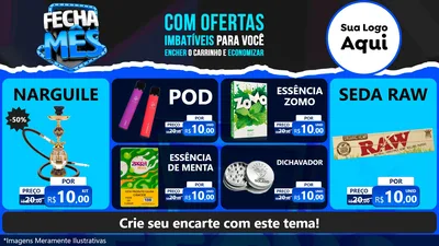 Modelo de TV para TV Horizontal com o tema Fecha Mês para Tabacaria