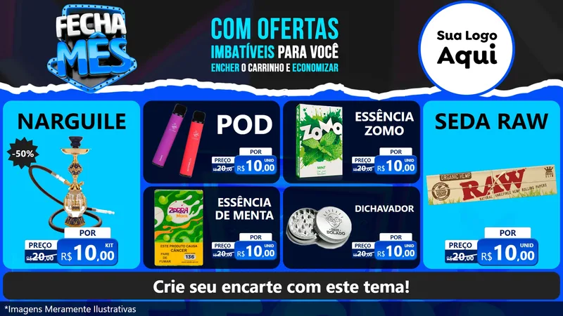 Modelo de TV para TV Horizontal com o tema Fecha Mês para Tabacaria