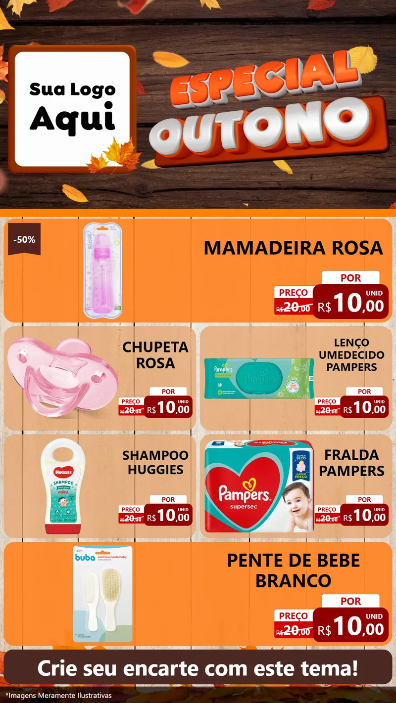 Modelo de TV para TV Vertical com o tema Especial Outono para Bebês