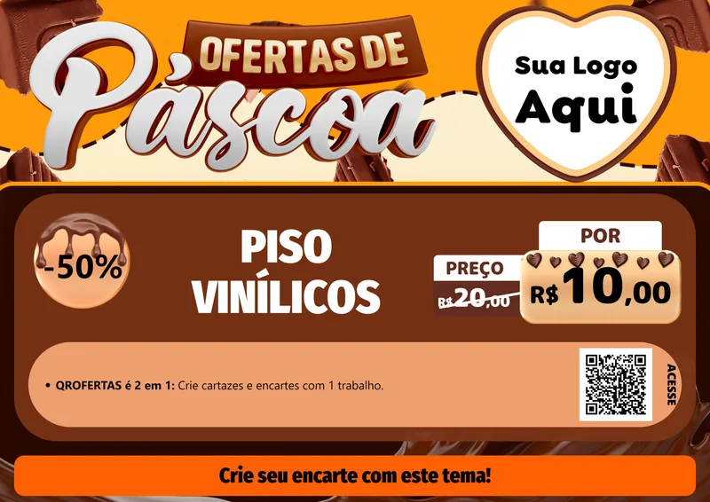 Modelo de Cartaz para Cartaz A4 Horizontal com o tema Ofertas de Páscoa para Material para Construção
