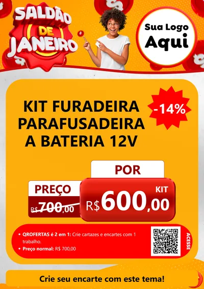 Modelo de Cartaz para Cartaz A4 Vertical com o tema Saldão de Janeiro para Maquinas e Ferramentas