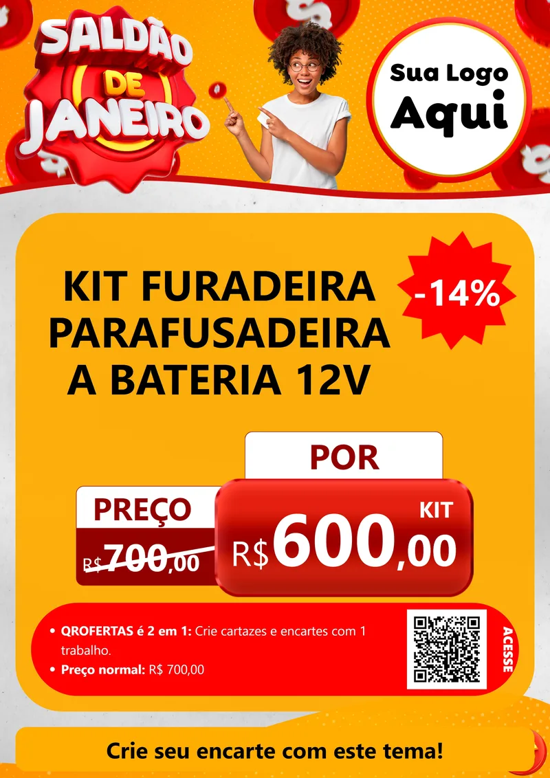 Modelo de Cartaz para Cartaz A4 Vertical com o tema Saldão de Janeiro para Maquinas e Ferramentas