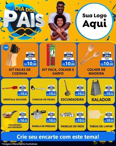 Modelo de Rede Social para Feed Instagram com o tema Dia dos Pais para Utilidades Domésticas