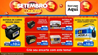 Modelo de TV para TV Horizontal com o tema Operação Setembro Com Muita Economia para Baterias Elétricas