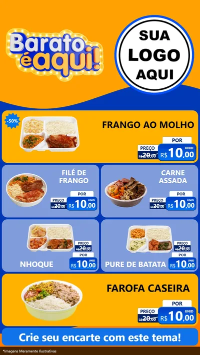 Modelo de TV para TV Vertical com o tema Barato é aqui para Restaurante