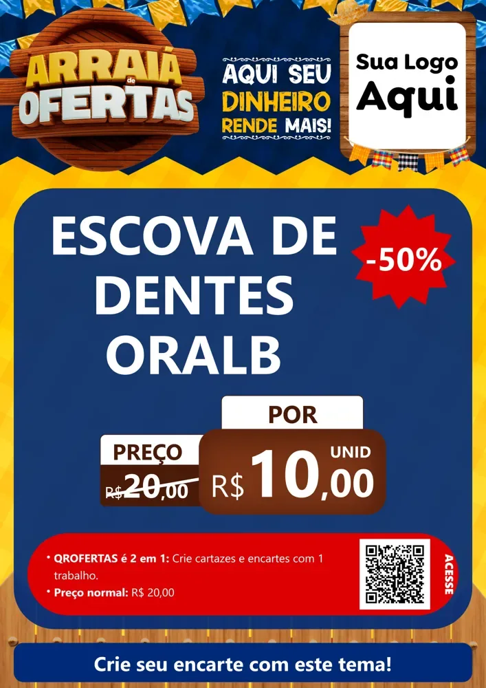 Modelo de Cartaz para Cartaz A4 Vertical com o tema Arraiá de Ofertas - Junina para Higiene Pessoal
