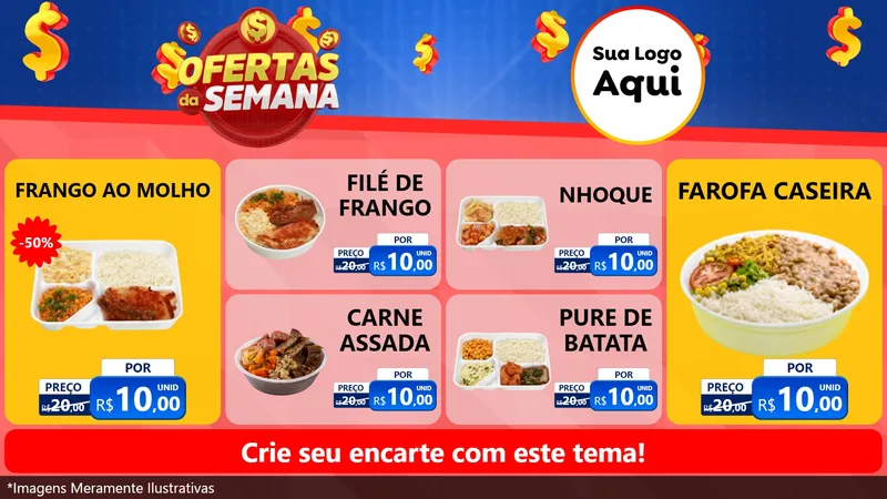 Modelo de TV para TV Horizontal com o tema Ofertas Da Semana para Restaurante