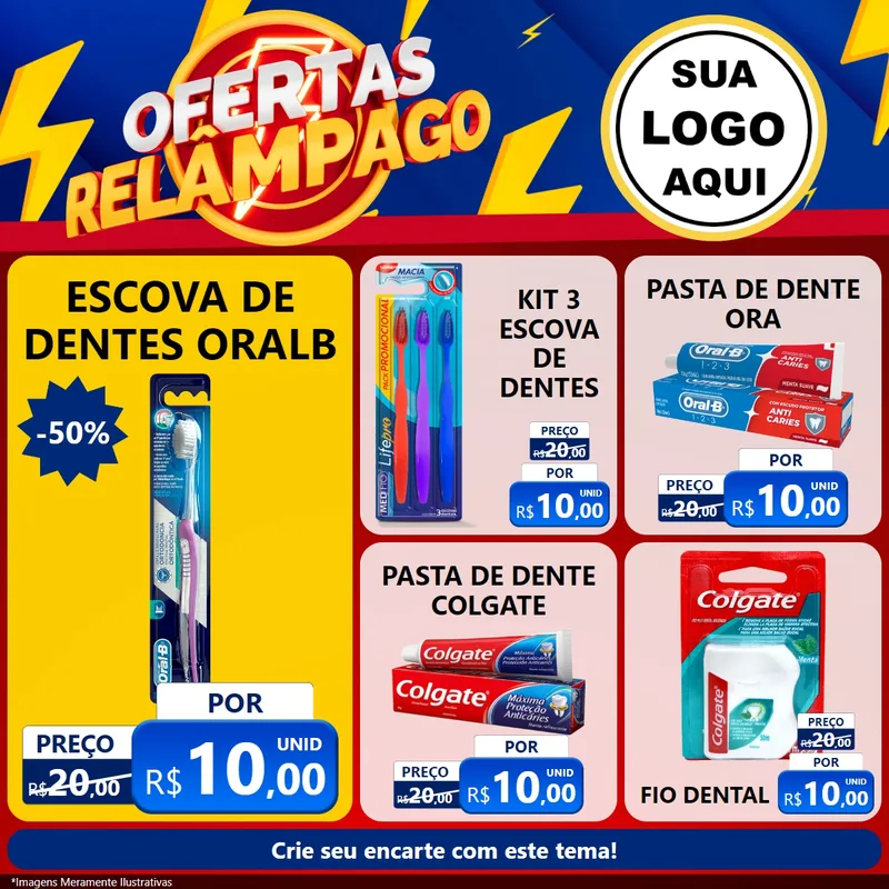 Modelo de Rede Social para Feed Facebook com o tema Ofertas Relâmpago para Higiene Pessoal