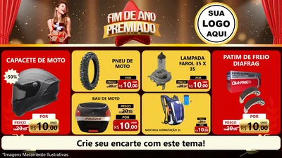 Modelo de TV para TV Horizontal com o tema Fim de Ano Premiado para Moto peças