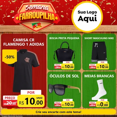 Modelo de Rede Social para Feed Facebook com o tema Semana Farroupilha para Roupas e acessórios