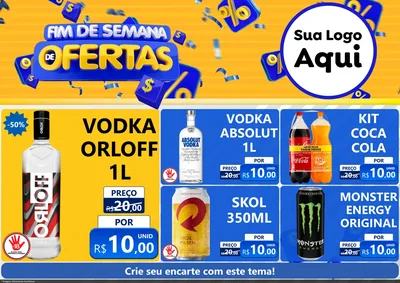 Modelo de Encarte para Encarte A4 Horizontal com o tema Fim de Semana de Ofertas para Distribuidora de bebidas
