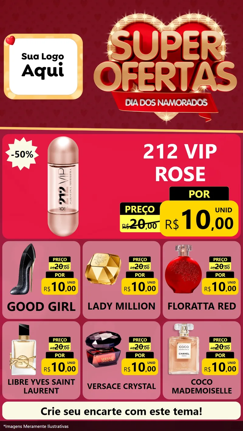 Modelo de Rede Social para Stories com o tema Dia dos Namorados para Perfumes