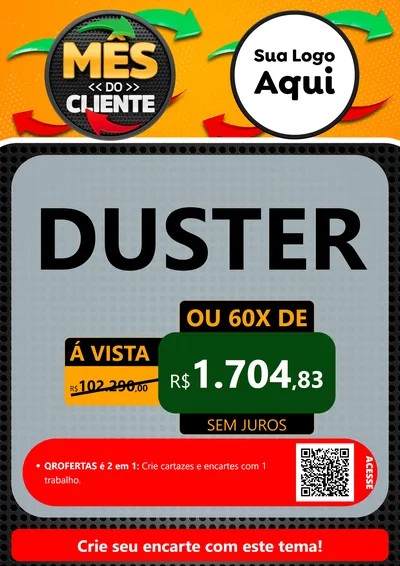 Modelo de Cartaz para Cartaz A4 Vertical com o tema Mês do Cliente para Concessionaria de Carros