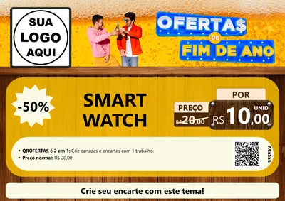 Modelo de Cartaz para Cartaz A4 Horizontal com o tema Ofertas de Fim de Ano para Informática
