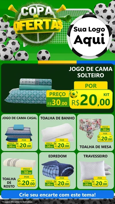 Modelo de Rede Social para Stories com o tema Copa De Ofertas para Cama, Mesa e Banho