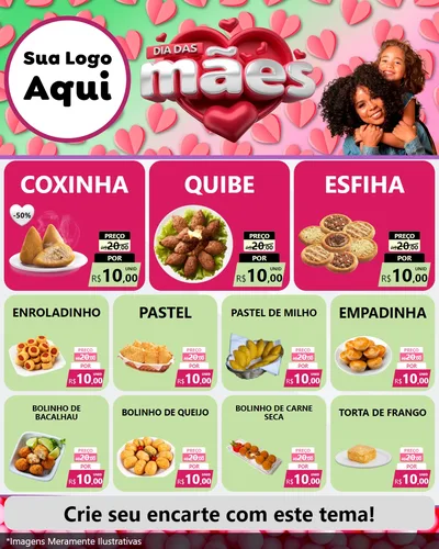 Modelo de Rede Social para Feed Instagram com o tema Dia das Mães para Salgadaria